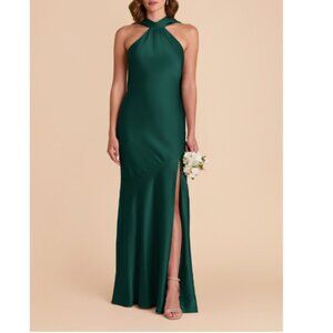 Birdy Grey Eileen Dress Matte Satin Emerald